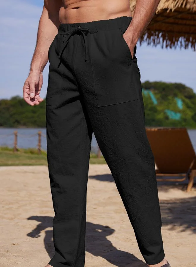 Take Two Take Two Solid Straight Leg Pants with Drawstring