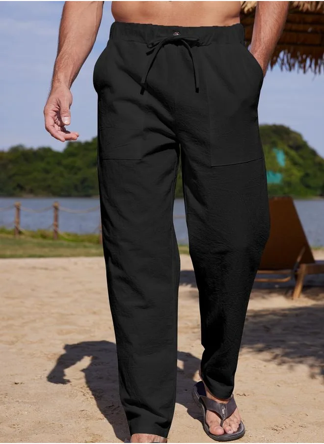 Take Two Take Two Solid Straight Leg Pants with Drawstring