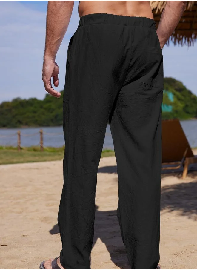 Take Two Take Two Solid Straight Leg Pants with Drawstring