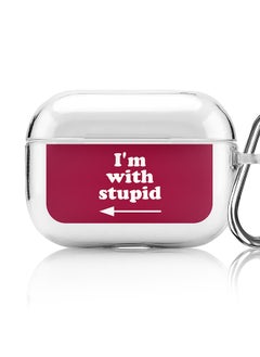 Classic Clear printed Case for Apple AirPods Pro 2nd Generation Thin Transparent Cover [Designed for Apple AirPods Pro 2nd Generation] - I'm with stupid
