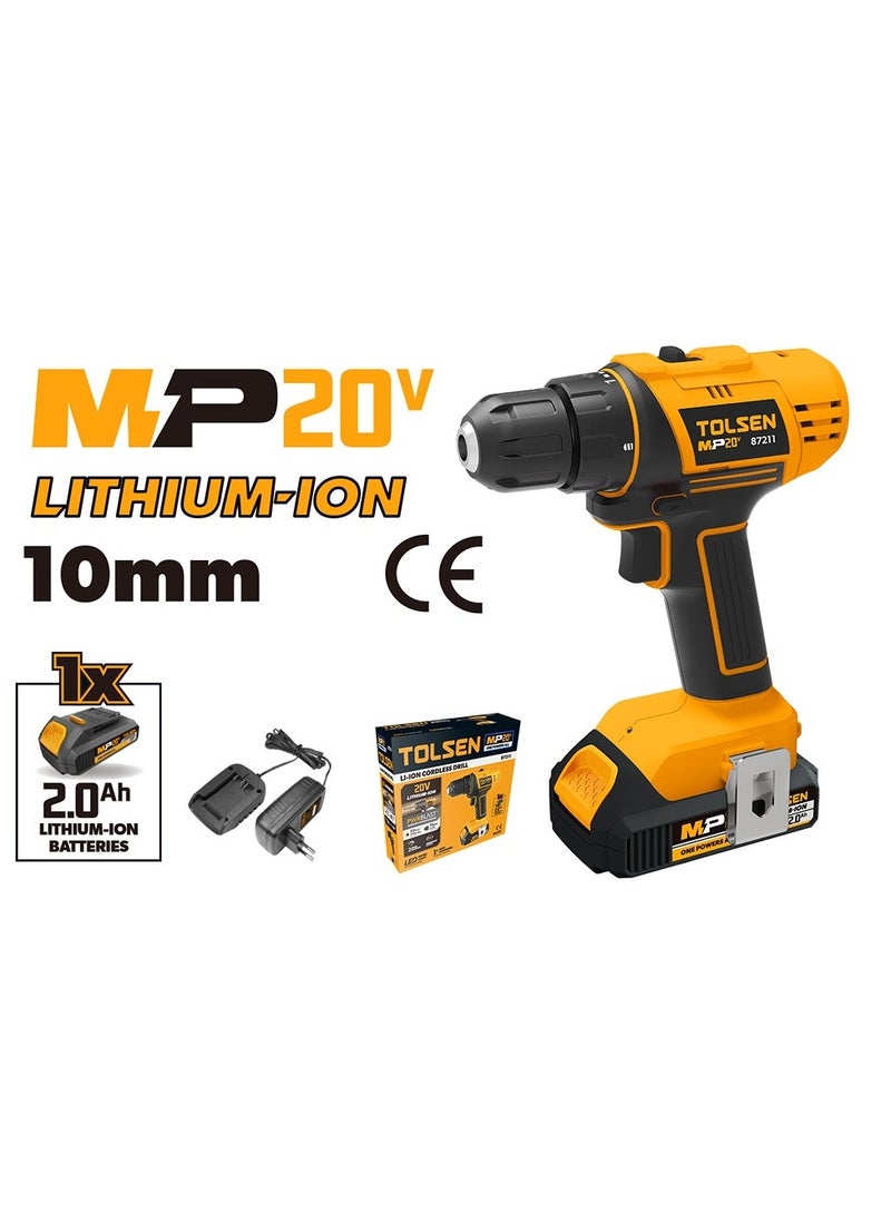 TOLSEN Tolsen Cordless Drill 20V with 1 Batteries and Charger – 87211  - Image 1