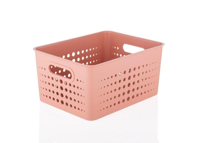 RUSHIL WERE 3 Pieces Plastic Storage Basket | Free 1 Wall Eyeglasses Holder | Multipurpose | For Wardrobe, Fruits & Vegetables, Stationary Items | 25.2 x 19.2 x 12.2 cm | Multicolor | Pack of 3 - Image 3
