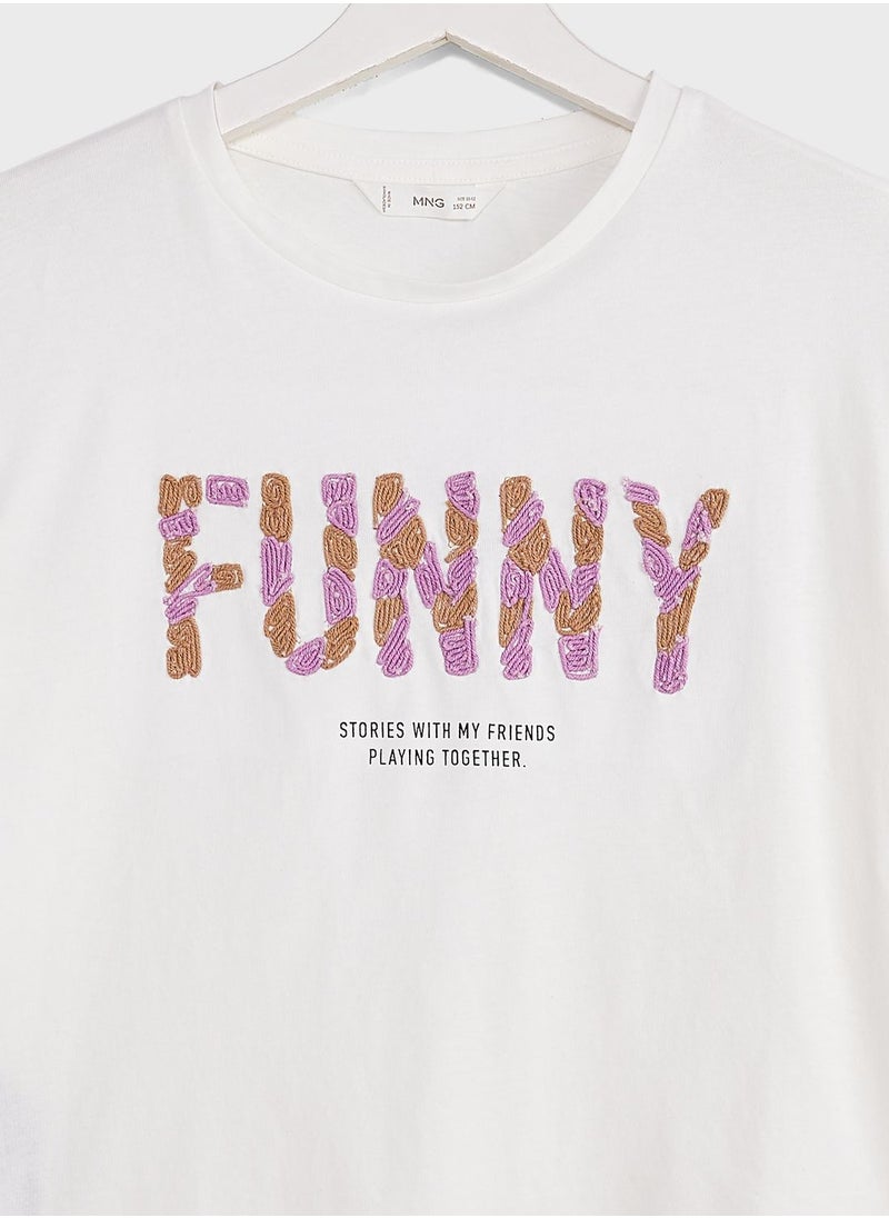 MANGO - Kids Slogan T-Shirt - Image 1