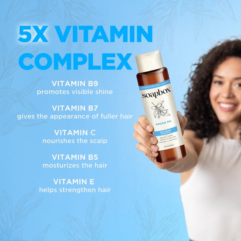 Soapbox Argan Shampoo & Conditioner Set, Volumizing, Vegan, Color Safe, Harsh Sulfate & Silicone Free, 1 Liter Each (Pack of 2) - Image 5