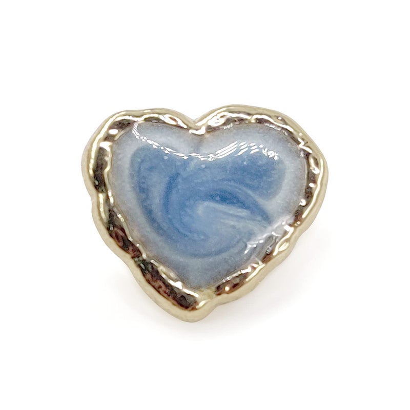 Craftisum Heart Shape Blue Enamel Sewing Shank Buttons 20 Pcs 125mm 12