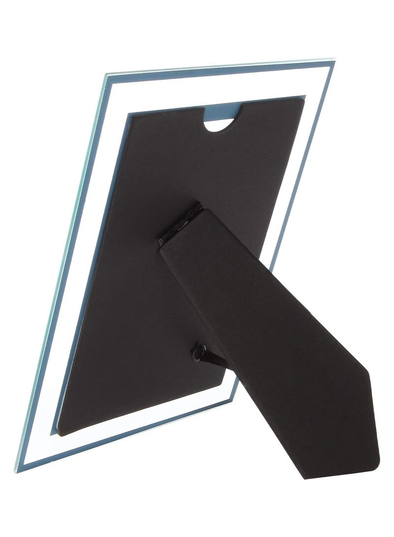 5 Pack 6x4 Inches Glass Photo Frames Mirrored Picture Frames Tabletop Display Portrait Landscape Frames Gifts - Silver - Image 4