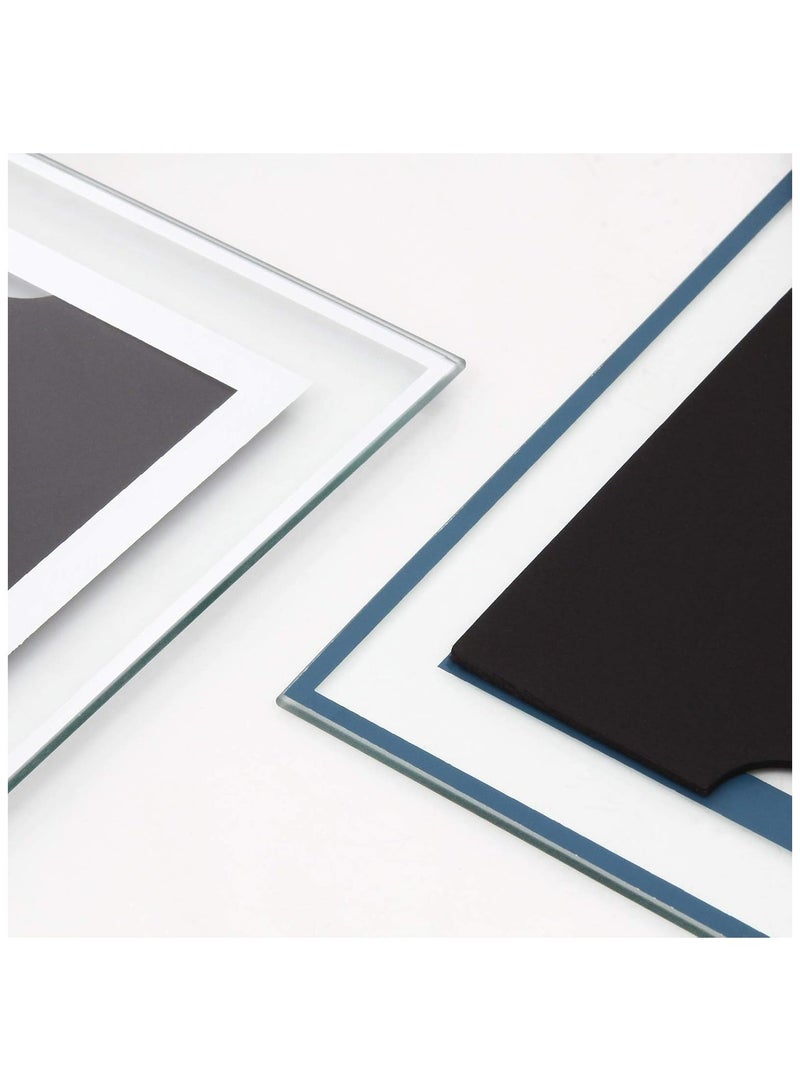 5 Pack 6x4 Inches Glass Photo Frames Mirrored Picture Frames Tabletop Display Portrait Landscape Frames Gifts - Silver - Image 5