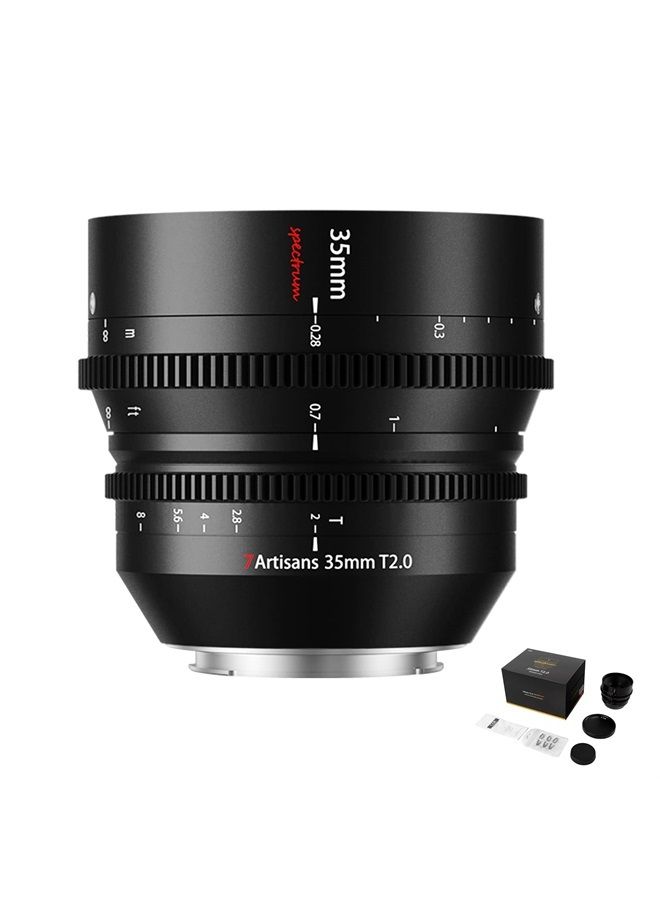 7artisans 35mm T2.0 Cine Lens Full Frame Large Aperture for Sony E-Mount  - Image 1