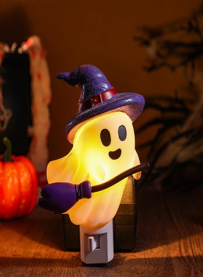 Kittmip Halloween Ghost Night Light Decorations White Funny Ghost Nightlight Plug into Wall UL Listed Spooky Lights with 360° Rotatable for Halloween Party Home Indoor Decorations - Image 1