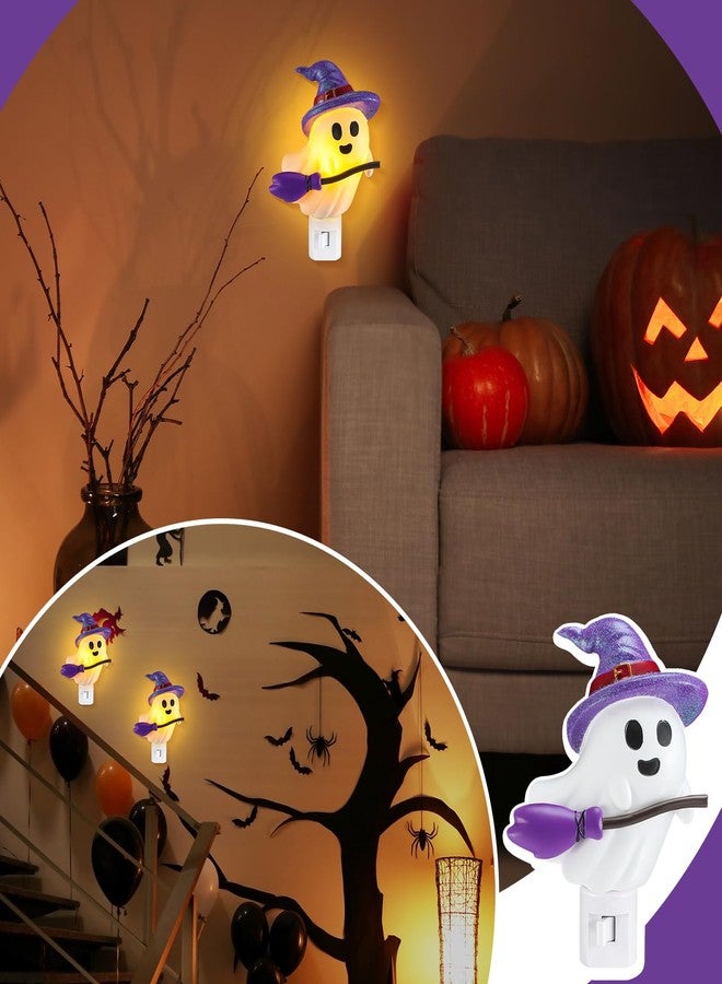 Kittmip Halloween Ghost Night Light Decorations White Funny Ghost Nightlight Plug into Wall UL Listed Spooky Lights with 360° Rotatable for Halloween Party Home Indoor Decorations - Image 4