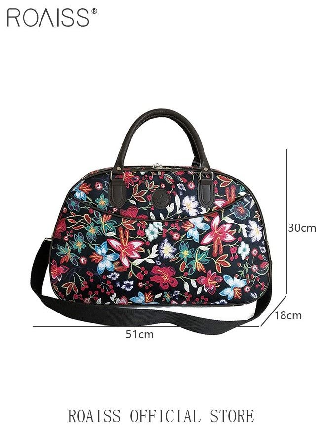 roaiss Floral Gym Bag Duffel Bag Printing Lightweight Waterproof Multipurpose Large Capacity Outdoor Luggage Handbag for Fitness Sports Swimming Travel  - Image 4