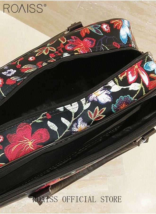 roaiss Floral Gym Bag Duffel Bag Printing Lightweight Waterproof Multipurpose Large Capacity Outdoor Luggage Handbag for Fitness Sports Swimming Travel  - Image 3