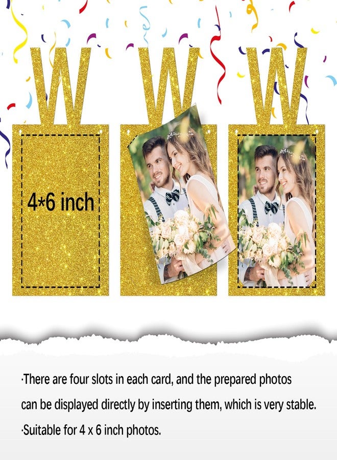 INNORU We are Engaged Photo Banner Engagement Picture Bunting for Wedding Bridal Shower Party Decorations Supplies Gold Glitter - Image 3