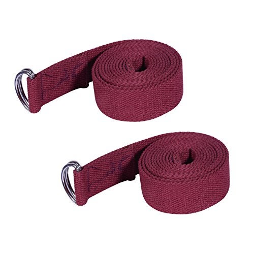 Footmate Yoga Belt for Men and Women Pack Of 2 | Yoga Strap with Extra Safe Adjustable D-Ring Buckle | 8 FT Long Durable and Premium Cotton Stretch Band Use for Yoga, Pilates, Gym, Fitness - Image 2