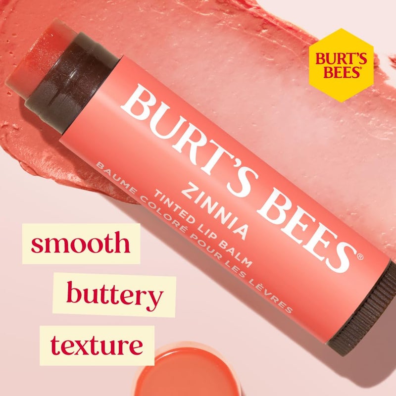 Burt's Bees Burts Bees 100% Natural Origin Tinted Lip Balm, Zinnia with Shea Butter & Botanical Waxes - 1 Tube - Image 2