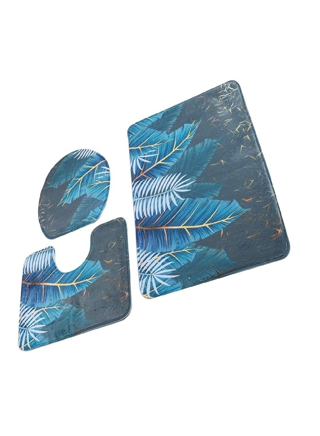 هوم كونسيبت 3 مجموعات من سجادة حمام مضادة للانزلاق + غطاء مرحاض + سجادة حمام - Image 2