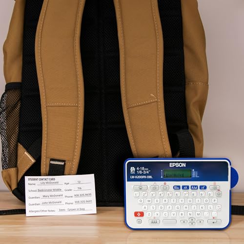 LABELWORKS Epson LW-K200PX-DBL Portable QWERTY Keyboard Label Maker for Home & Hobbies - Craft, Organize, and Personalize - Dark Blue Printer - Image 5