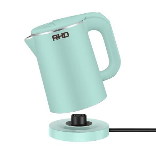 RHD 0.8L Small Electric Kettles for Boiling Water, Stainless Steel Mini Travel Kettle, 1000W Fast Boil Teapot, Boil-Dry Protection & Auto Shut-Off, Perfect For Traveling Cooking, Coffee, Tea, Eggs(Green) - Image 1