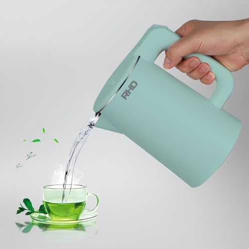 RHD 0.8L Small Electric Kettles for Boiling Water, Stainless Steel Mini Travel Kettle, 1000W Fast Boil Teapot, Boil-Dry Protection & Auto Shut-Off, Perfect For Traveling Cooking, Coffee, Tea, Eggs(Green) - Image 2