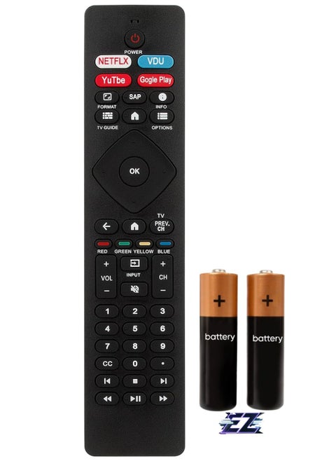 NH800UP RF402A-V14 IR Remote Control Fit for Philips Smart LED TV 65PFL5704/F7 75PFL5704/F7 43PFL5766/F7 50PFL5704/F7 55PFL5604/F7 55PFL5704/F7 65PFL5504/F7 32PFL5505/F7(NO Voice Search) with battery