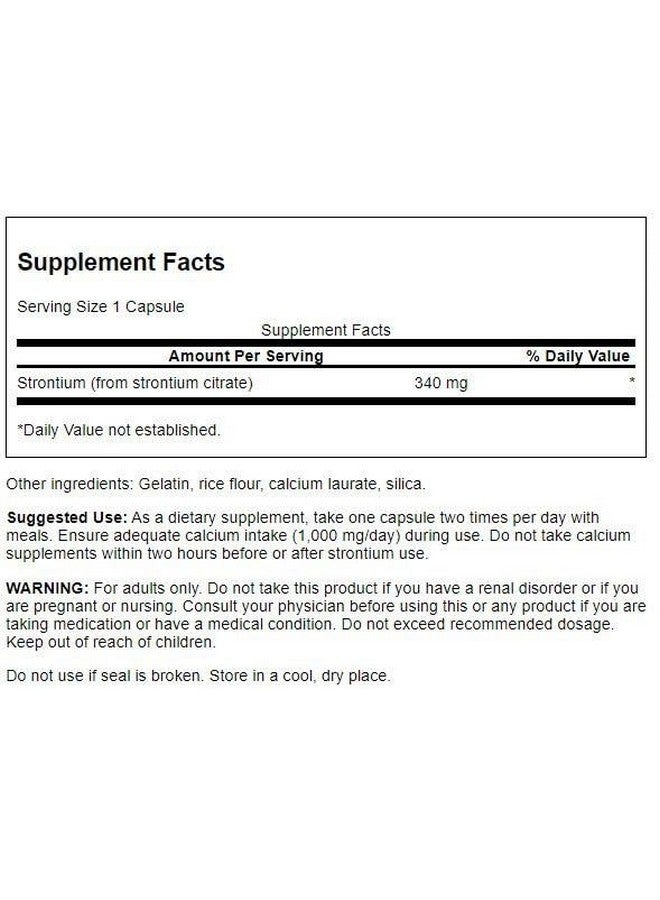 Swanson Strontium Citrate 340 Milligrams 60 Capsules - Image 2