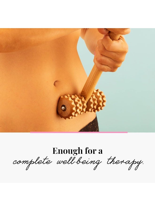 Tuuli Accessories Anti Cellulite Massage Roller T-Roller Tool Massager Maderotherapy Wooden 14.6x5.1 inches - Image 5