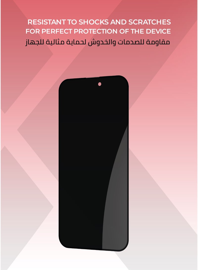 زوندا واقي شاشة خصوصية  ايفون 16 برو ماكس - مقاوم للخدش، سهل التركيب، حماية من الدرجة العسكرية، مقاوم لبصمات الأصابع، طبقة طاردة للغبار. - Image 4