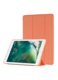 Suitable For IpadAir6 Protective Case 789 Generation Leather Case Air4/5 Soft Case Pro11 Three-fold One-piece Logo Can Be Printed-Color:Orange-Applicable Model:Pro 9.7 Inch (special)