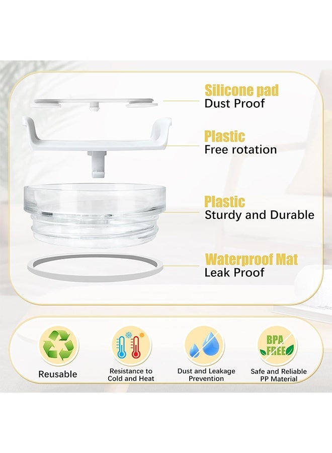 Tumbler Lids for Stanley Tumbler 40 oz 2 Pcs Reusable Spill  Proof Splash Resistant Replacement Lids Cover Fit for Stanley and other Tumbler 40 oz Pink/White - Image 4