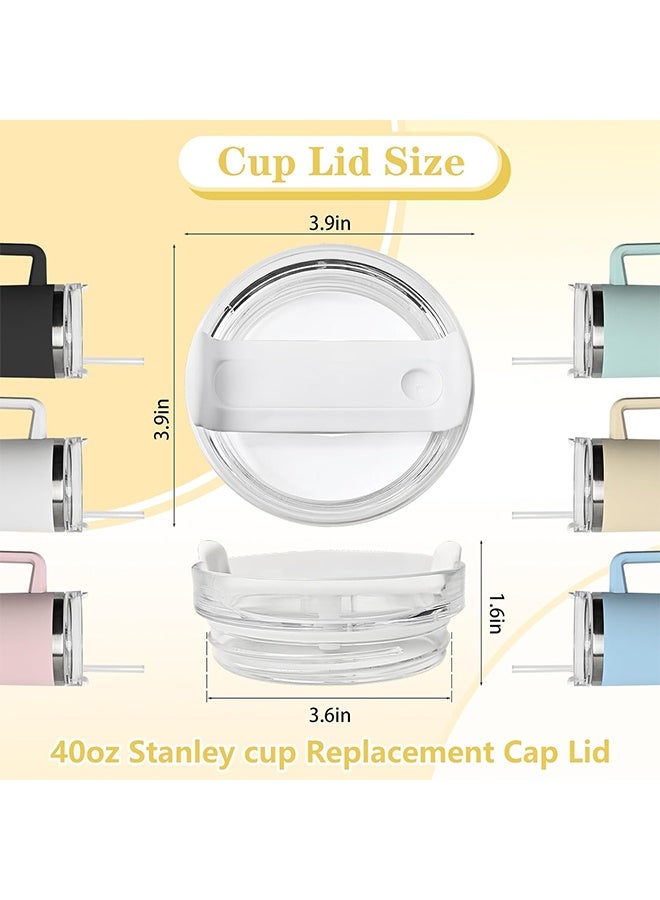 Tumbler Lids for Stanley Tumbler 40 oz 2 Pcs Reusable Spill  Proof Splash Resistant Replacement Lids Cover Fit for Stanley and other Tumbler 40 oz Pink/White - Image 2