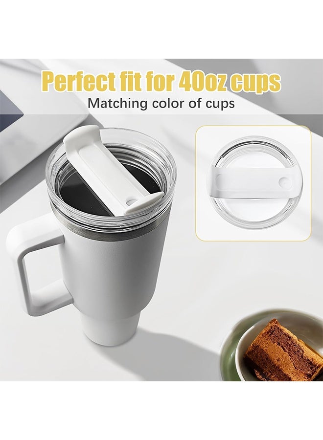 Tumbler Lids for Stanley Tumbler 40 oz 2 Pcs Reusable Spill  Proof Splash Resistant Replacement Lids Cover Fit for Stanley and other Tumbler 40 oz Pink/White - Image 5