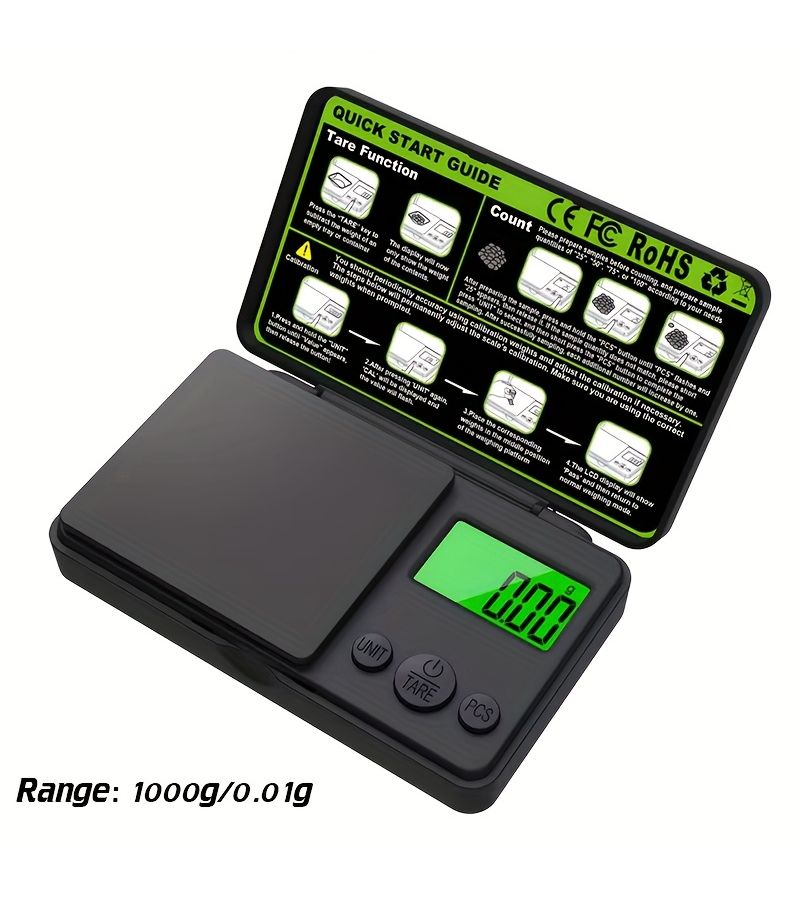 Black Portable High Precision Digital Scale 200g 0.01g Backlit LCD - Image 2