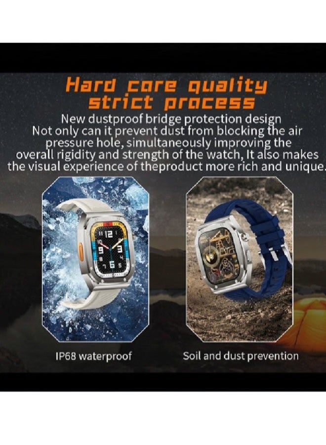 AROAQ Z79 Max Smart Watch 2.1 Inch HD Display, NFC, Compass, Bluetooth Calls, Music Player, Heart Rate, BP & SpO2 Monitoring, Fitness & Health Tracker – Orange - Image 5