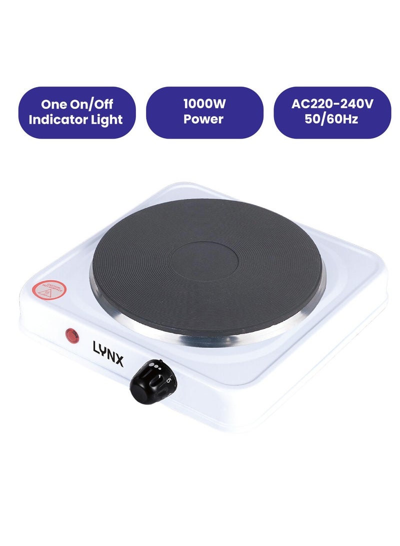 lynx Small Electric Single Burner – 1000W Stainless Steel, Lightweight & Portable, Overheat Protection, Adjustable Temperature Control with 5 Settings, Quick Heating, Safe for Any Place – LY-HP-6011 - Image 3