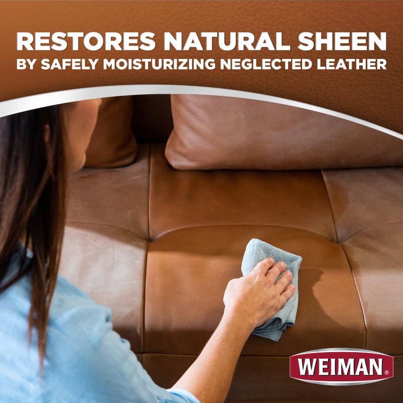 Weiman Leather Cleaner & Conditioner Care Kit | Restores Leather Surfaces | Ultra Violet Protectants Help Prevent Cracking or Fading of Leather Furniture, Car Seats, Shoes - Image 4