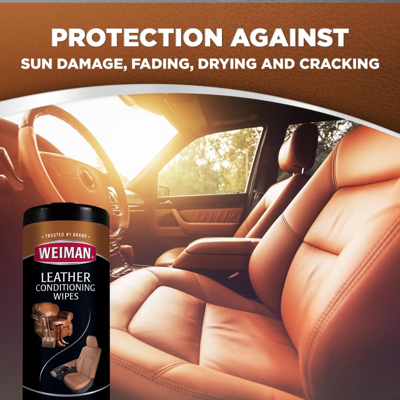 Weiman Leather Cleaner & Conditioner Care Kit | Restores Leather Surfaces | Ultra Violet Protectants Help Prevent Cracking or Fading of Leather Furniture, Car Seats, Shoes - Image 5