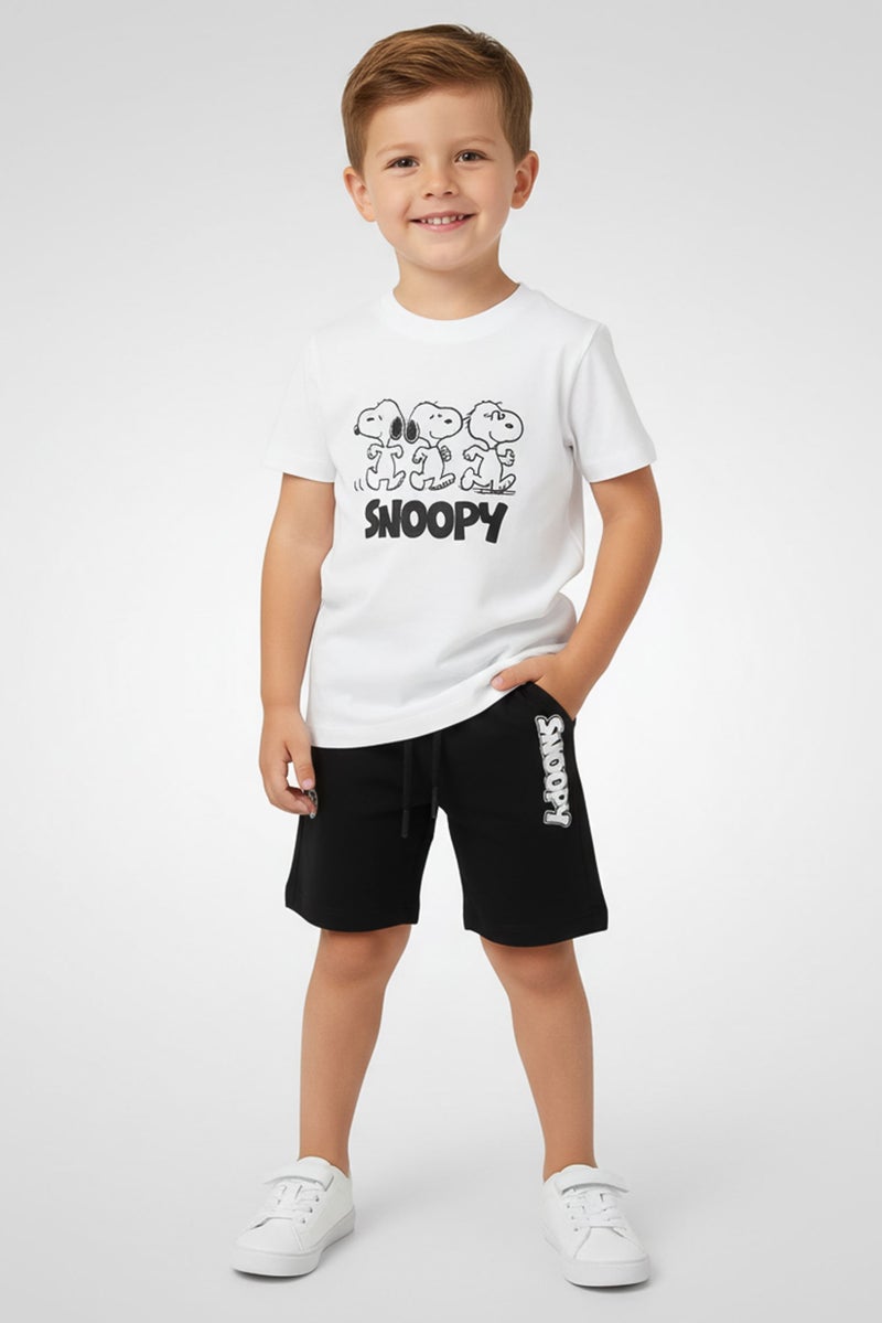 Peanuts Toddlers Boy 2Pcs Graphic Print Top And Shorts Set, Multicolor - Image 1