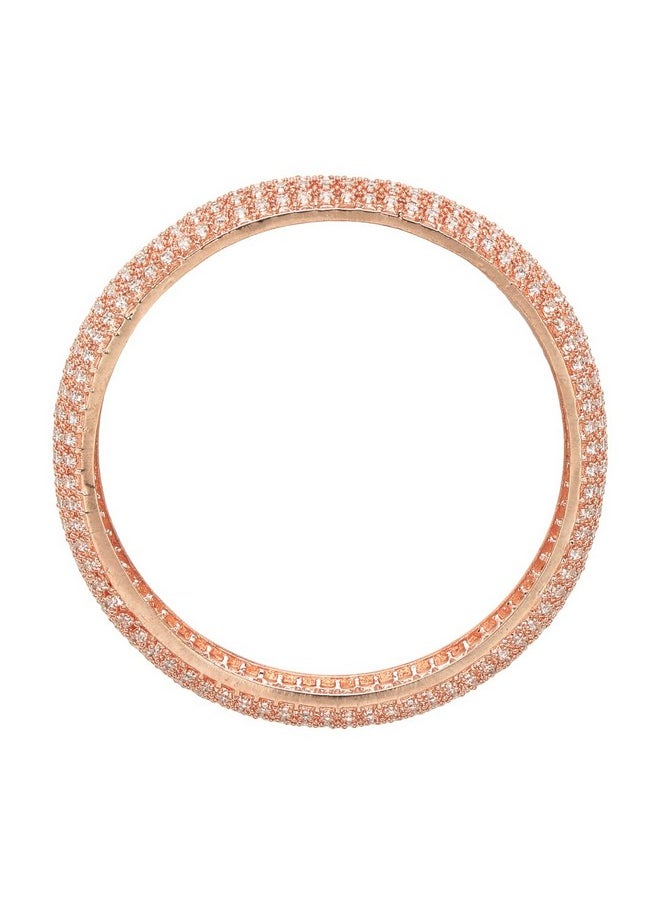 YouBella YouBella Jewellery Stylish Rose Gold Plated American Diamond Studded Bangles for Girls and Women (YBBN_91887) (Rose Gold) (2.8)  - Image 4