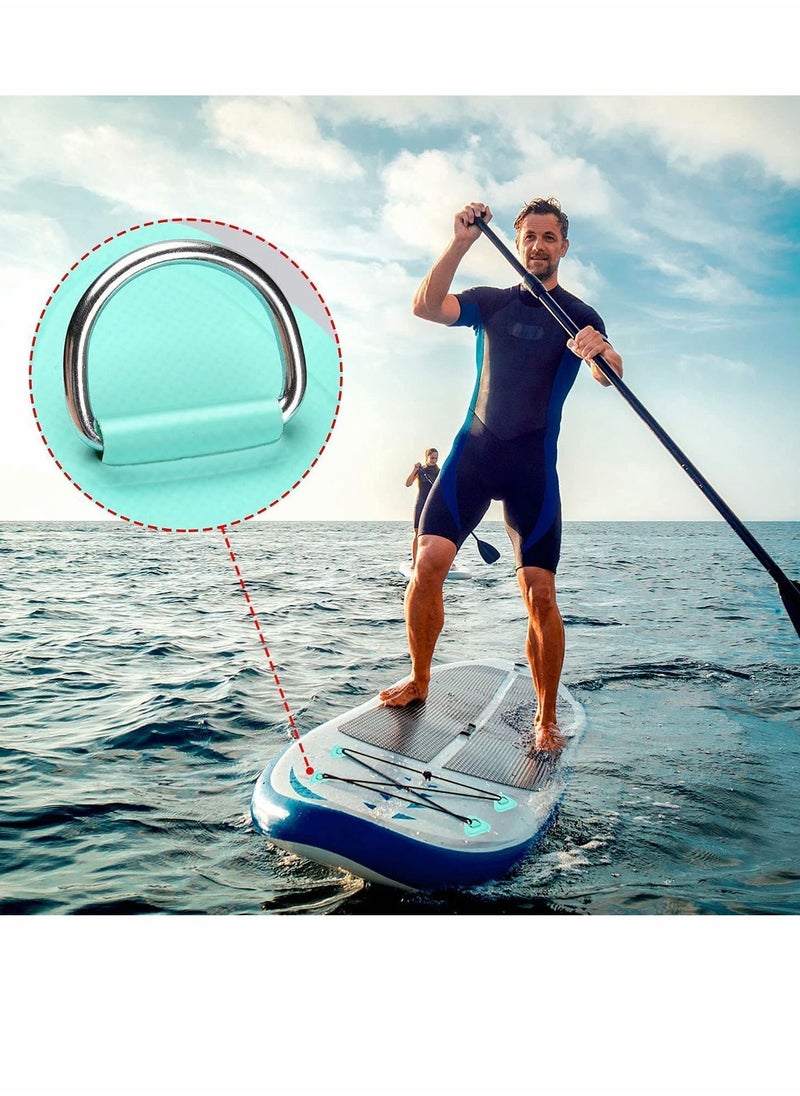 Y&D - Stainless Steel D-Ring Patch for Inflatable Boat Kayak Dinghy SUP, PVC Stand-Up Paddleboard Canoe Rafting Accessories, NO Glue Included（ 6 Pack ） - Image 1