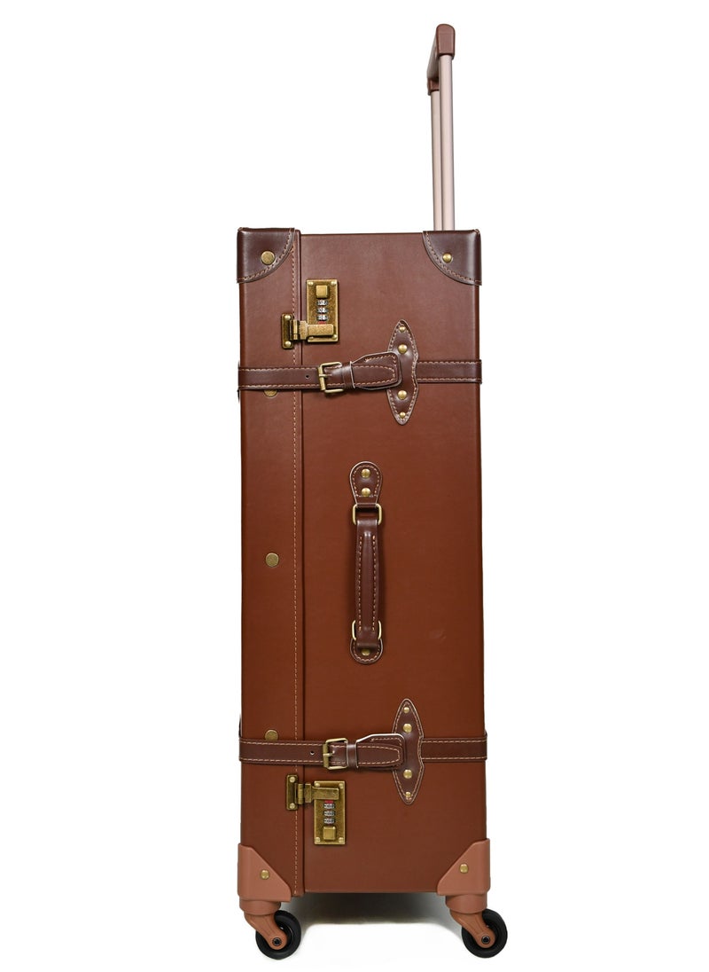 MORANO Classic MORANO  Leather Travel Bags 4 Pieces with Rotating Wheels and a Safety Lock  - Image 2