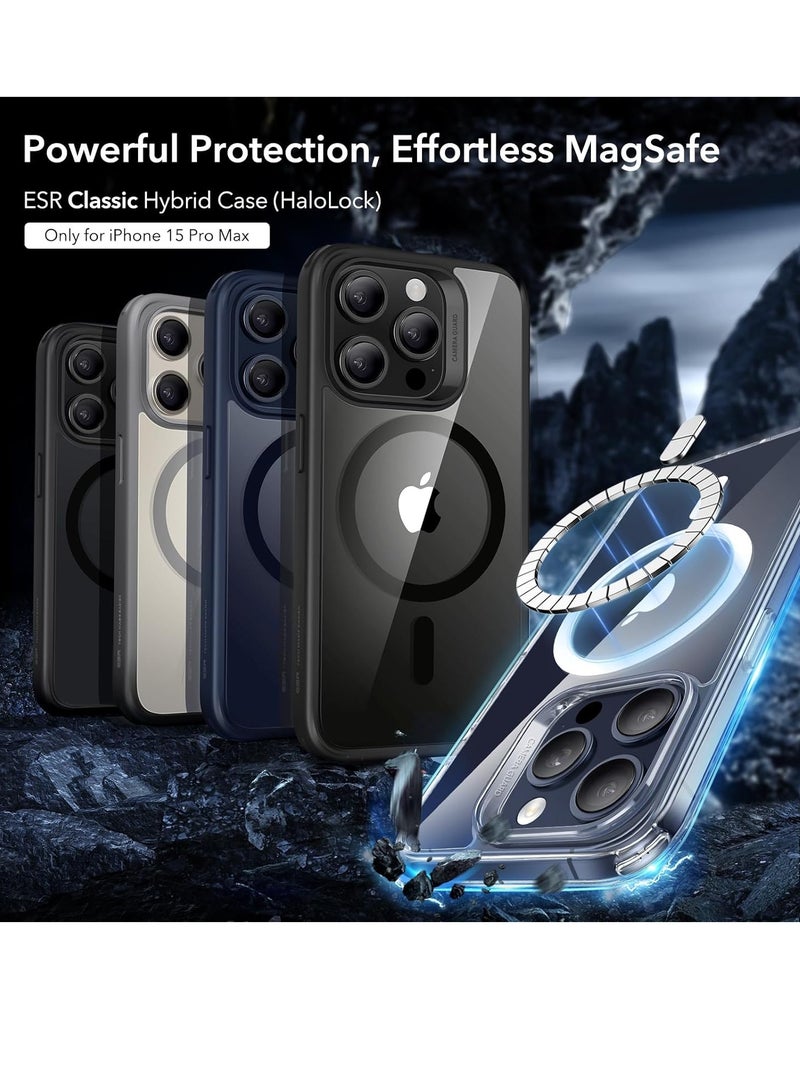 إلترازون iPhone 15 Pro Max Case, Compatible with MagSafe, Military-Grade Protection, Yellowing Resistant, Scratch-Resistant Back, Magnetic Phone Case for iPhone 15 Pro Max, Classic Series, Clear - Image 2
