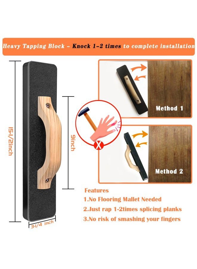 NAACOO Laminate Flooring Tools, Vinyl Flooring Tools, Tapping Block for Vinyl Plank Flooring, Knock 1-2 Times, Heavy Pull Bar, 40pc Flooring Spacers, Rubber Mallet | 4 in 1 Flooring Installation Kit - Image 2