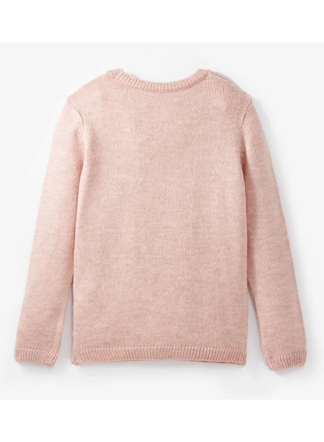 جون June Girl Basic Sweater Dark Pink