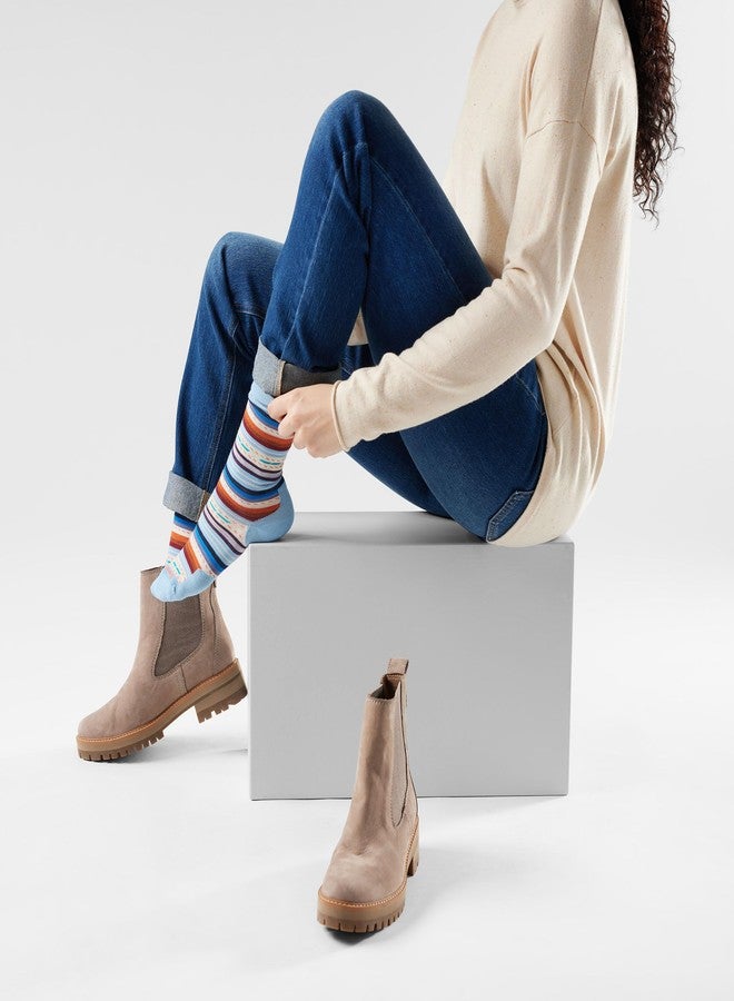 Smartwool, Unisex, Everyday Margarita Crew Socks, Serene Blue, Medium - Image 2