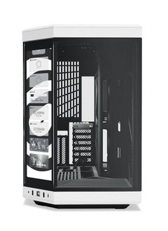 HYTE HYTE Y70 Touch Dual Chamber ATX Mid Tower Modern Aesthetic Case with Integrated 4K LCD Touchscreen - Black White  - Image 2