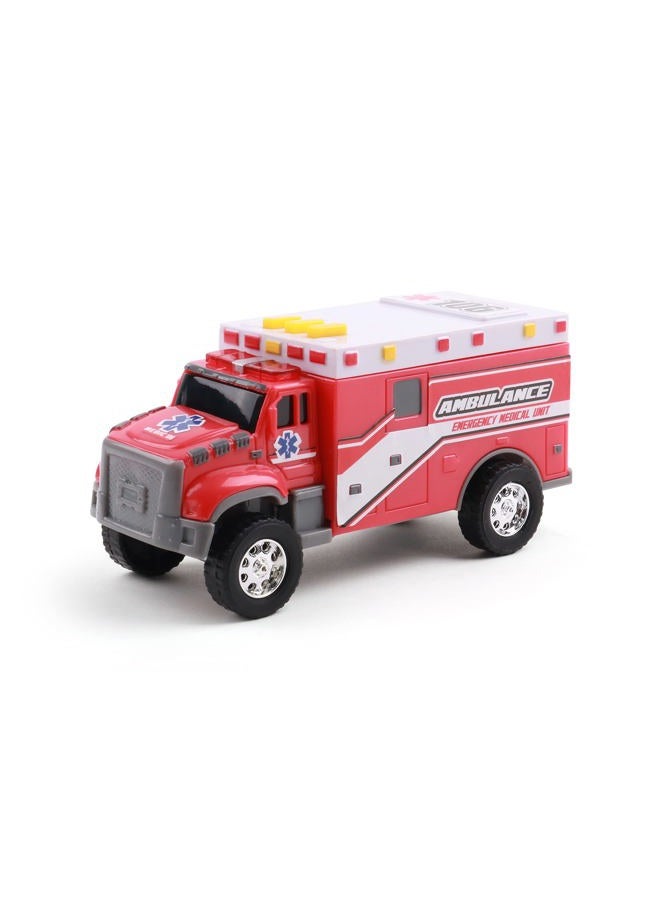 Mighty Fleet Toughest Minis 5" Tough Cab Ambulance Toy w/Lights & Sounds, Realistic Design & Batteries Included - Age 3+ - Image 5