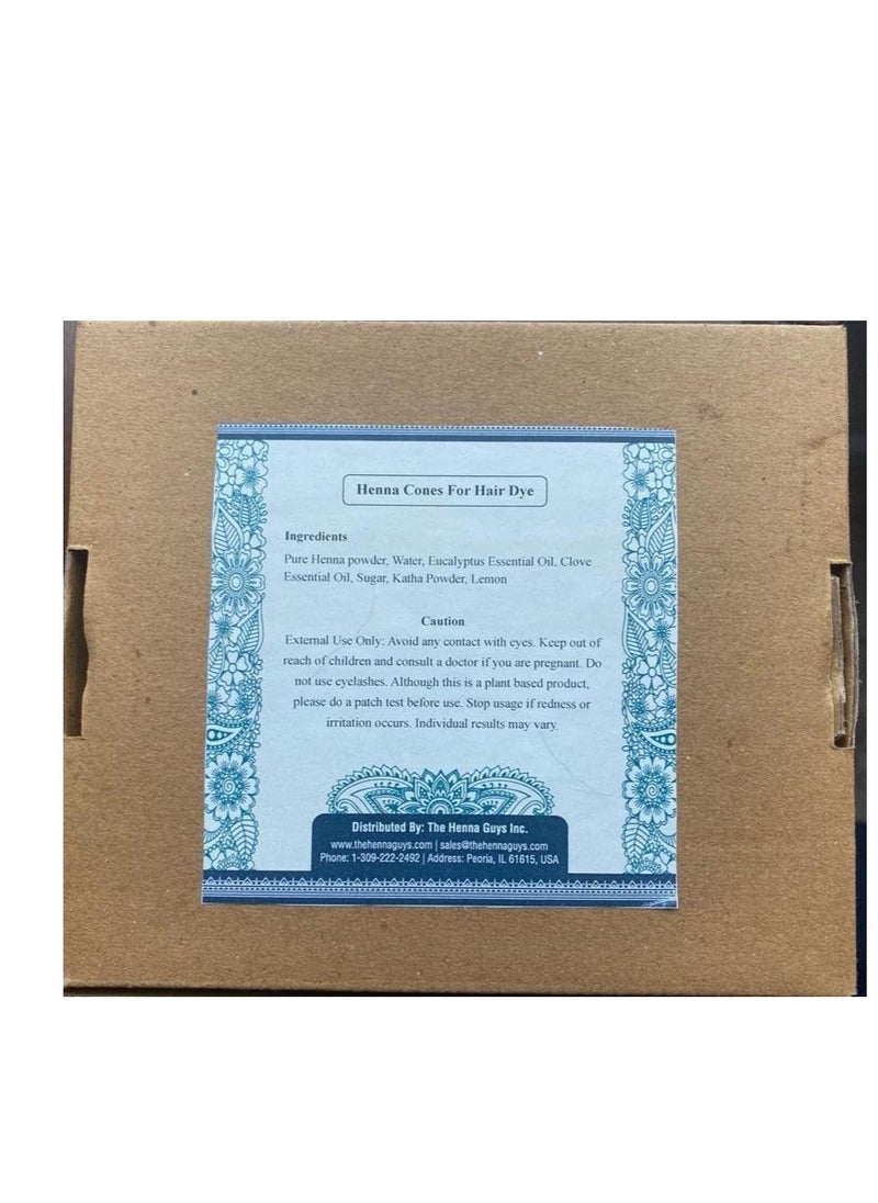 The Henna Guys The Henna Guys 100% Natural Ready to Use Henna Cones For Redish Brown Hair Dye - Perfect for Spot hair coloring 6 Pack.  - Image 2