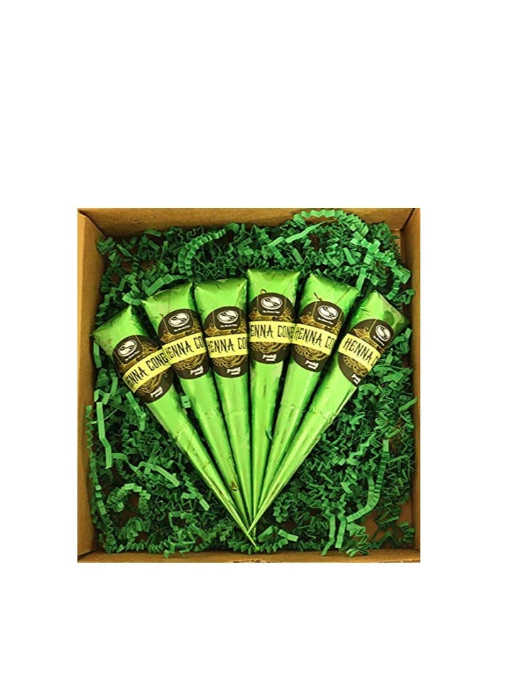The Henna Guys The Henna Guys 100% Natural Ready to Use Henna Cones For Redish Brown Hair Dye - Perfect for Spot hair coloring 6 Pack.  - Image 1