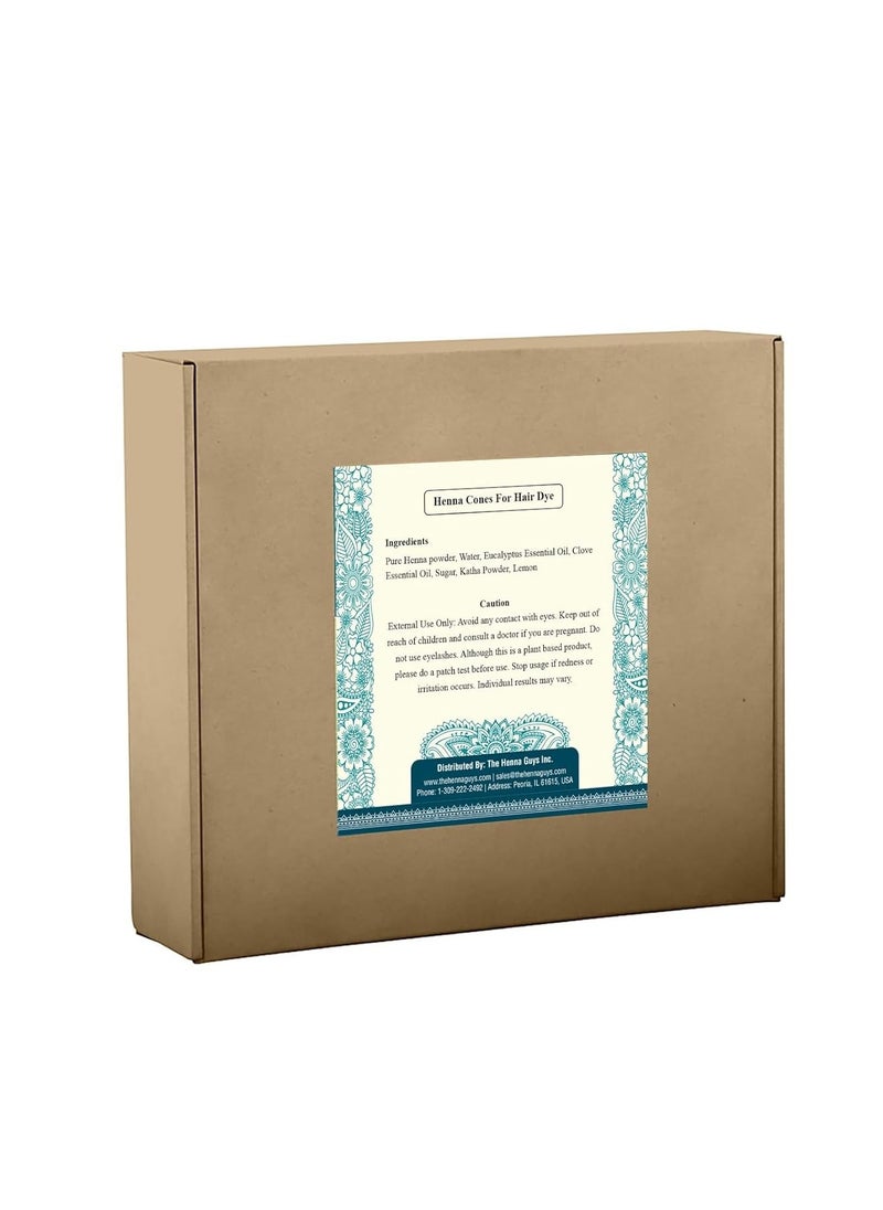 The Henna Guys The Henna Guys 100% Natural Ready to Use Henna Cones For Redish Brown Hair Dye - Perfect for Spot hair coloring 6 Pack.  - Image 3