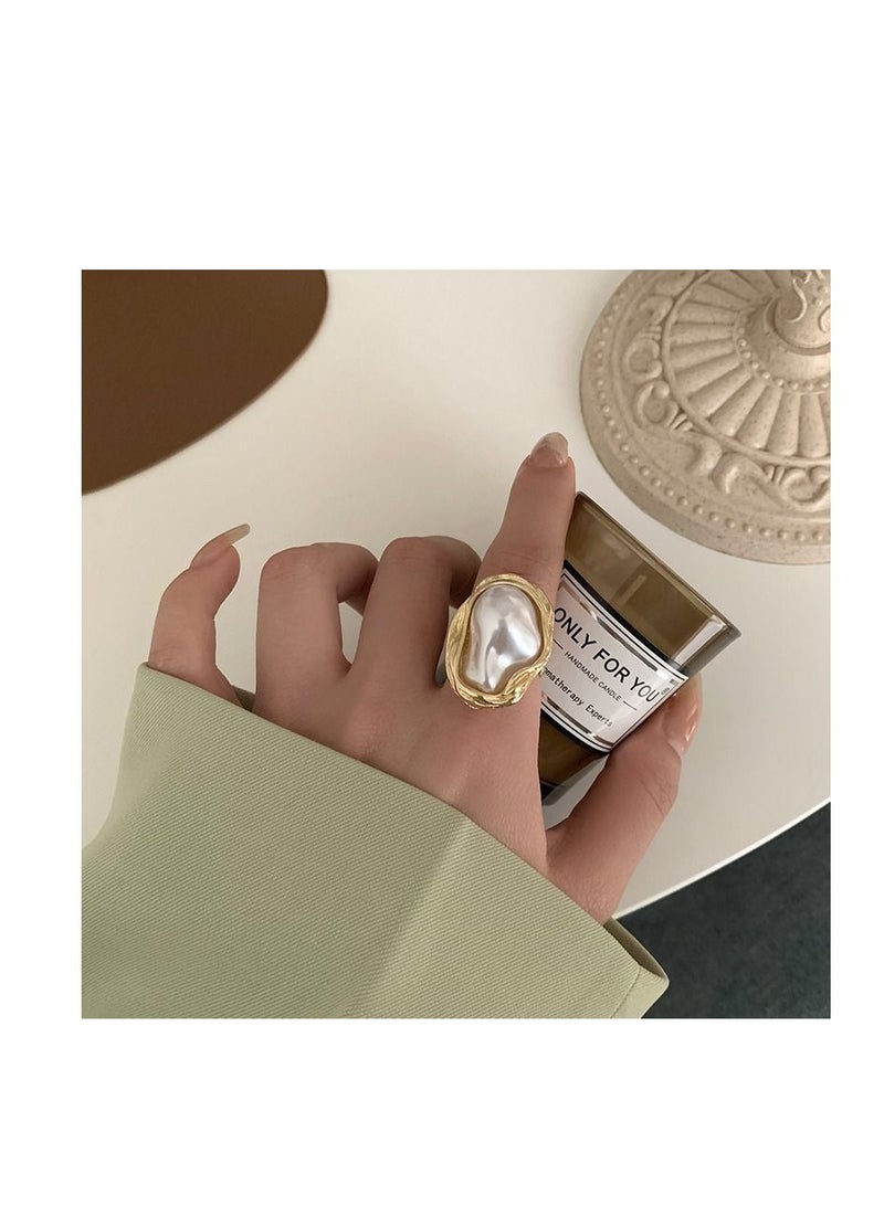 Double Layer Zircon Open Ring Ring Ring - Image 4